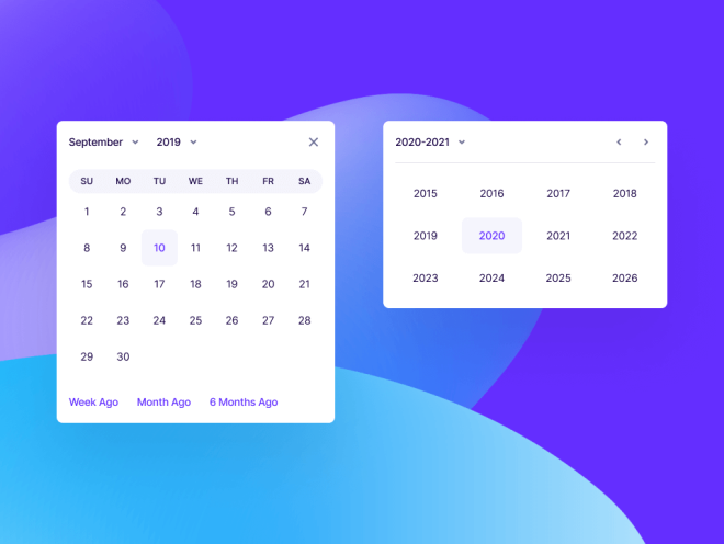 Datepicker examples