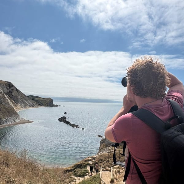Chris Baguley photographing the Dorset coast