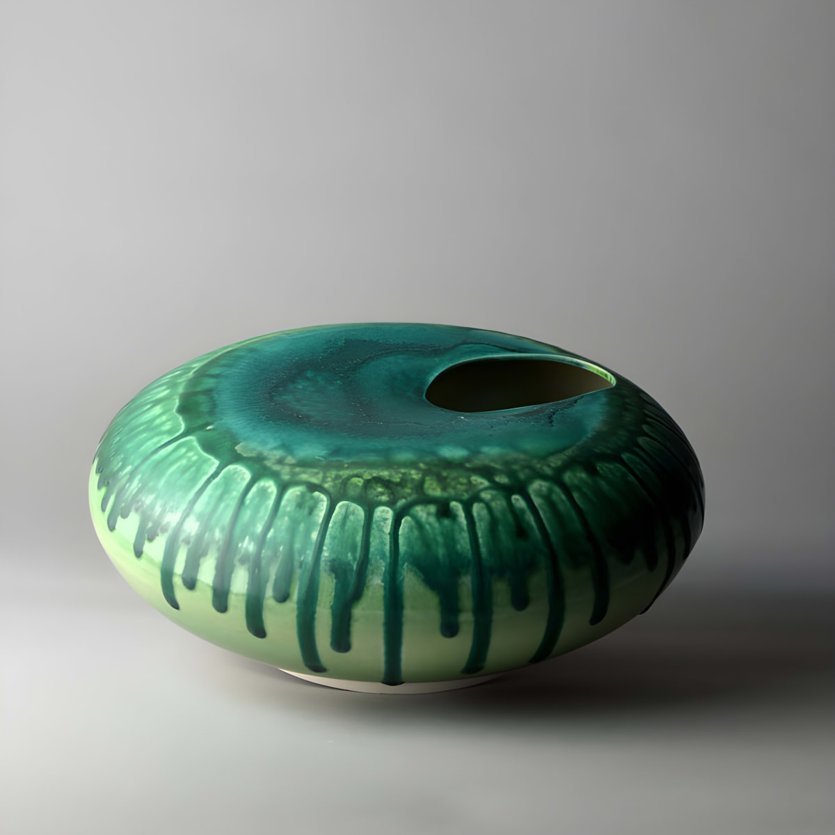 Slip cast white earthenware vessel by Anne-Marie Jacobs