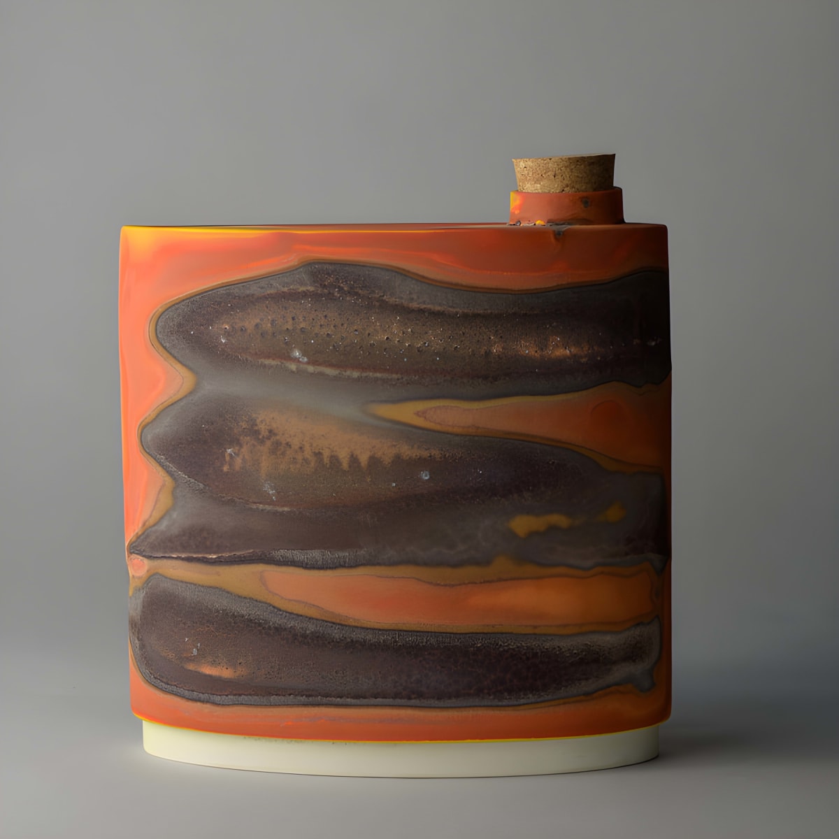 Slip cast white earthenware vessel by Anne-Marie Jacobs