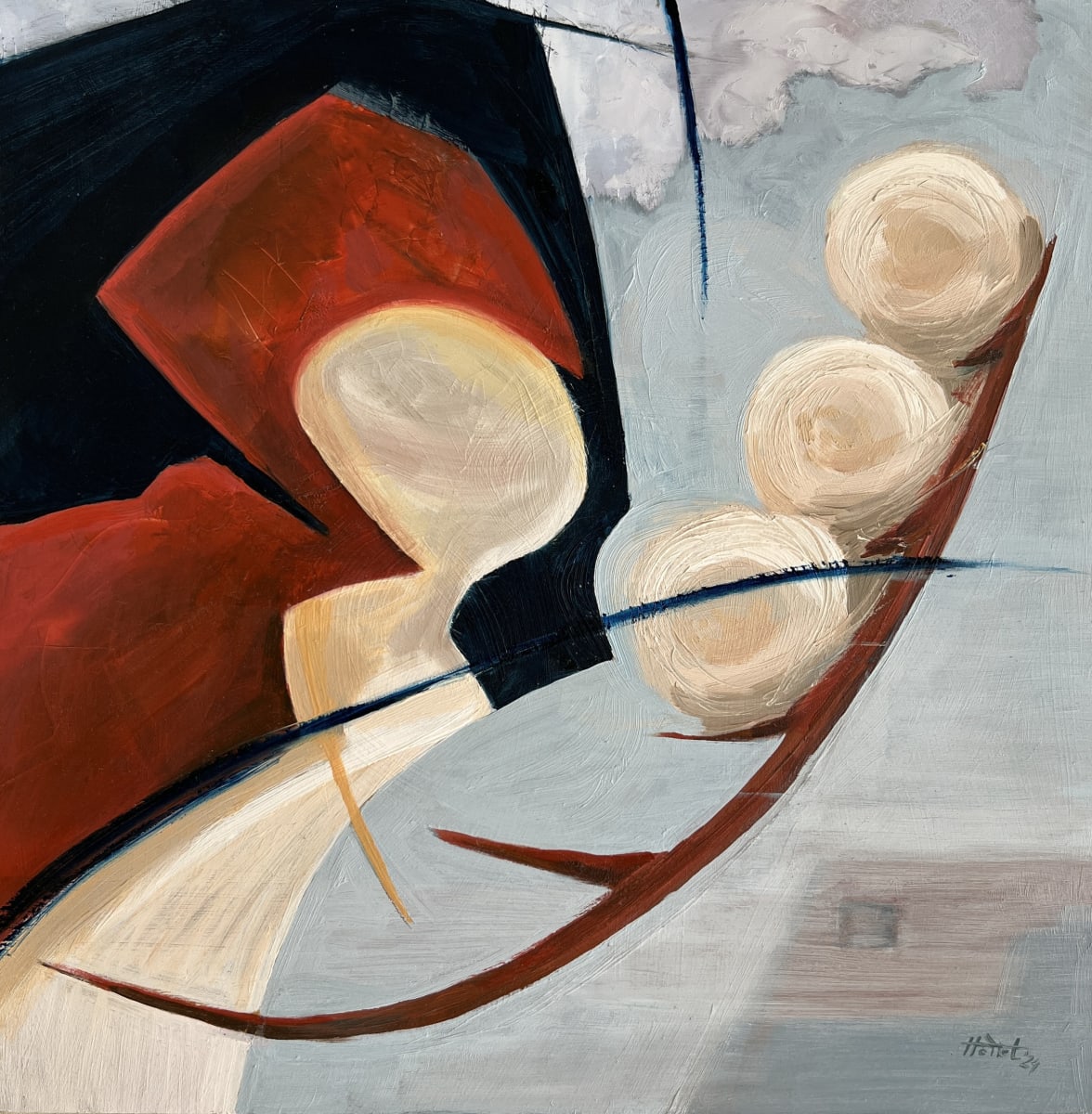 Cleopatra’s broom, 2024, 30 x 30 cm, Oil on cradled board