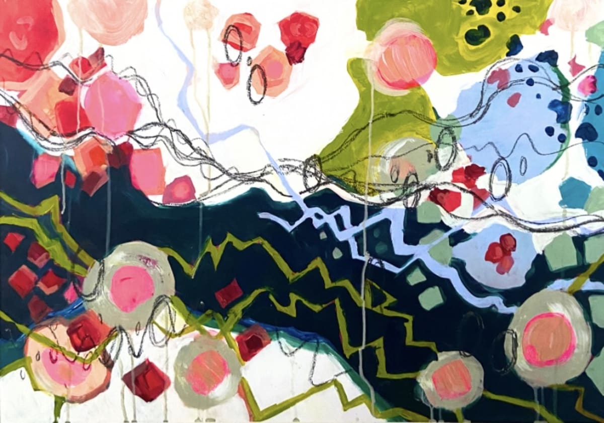 From the Mortal Canvas series, 2024. Acrylic and oil stick on paper.