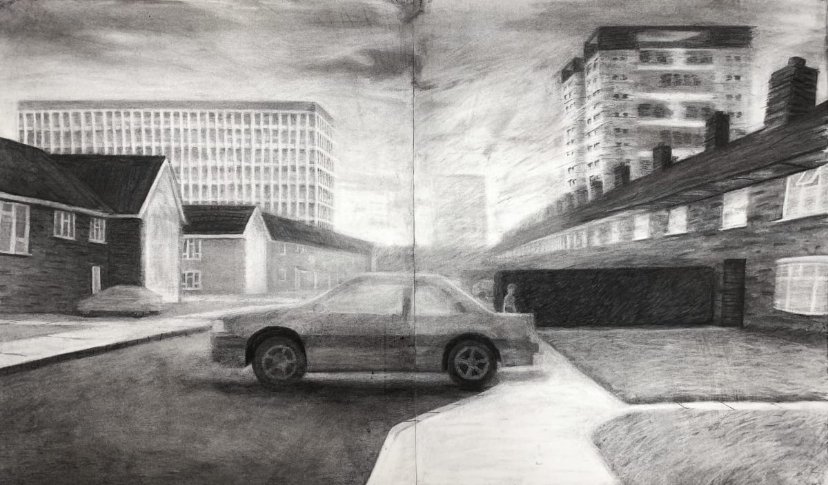 The Hides by Jordan Cook - Charcoal on paper