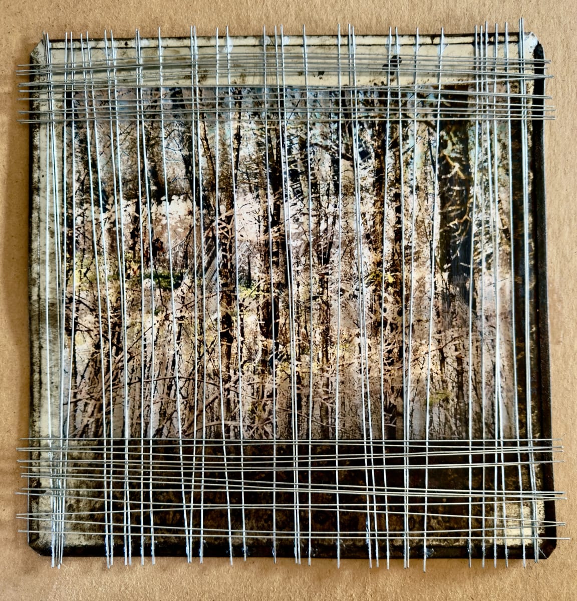 TIL THE END 30 x 30 CM Mixed-media, tin, photomontage, wire.
