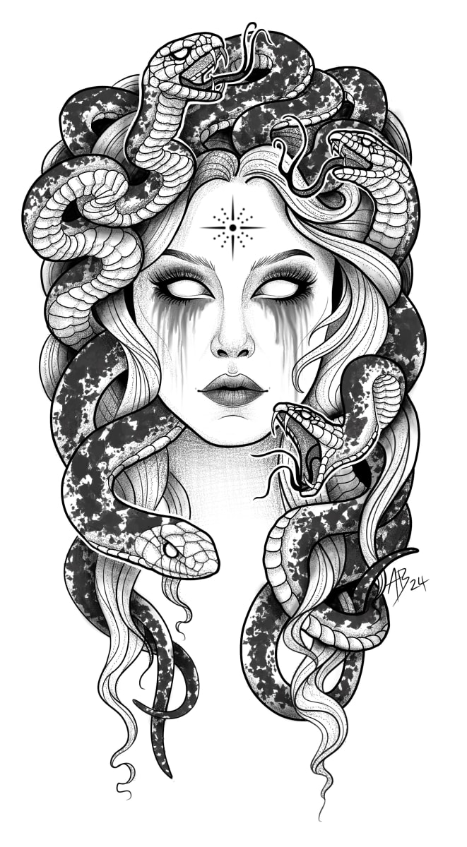 Medusa by Alice baker Art - Digital Illustration