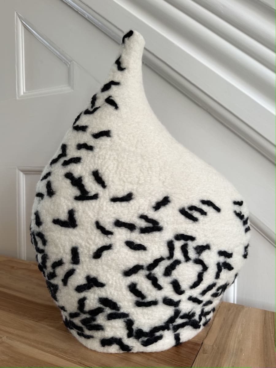 'Reflections' Series, sculptural vessels inspired by the play of light on water, 100% merino wool fibres, hand-felted