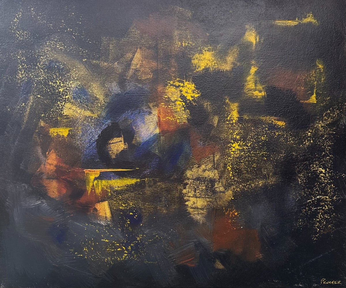 What Falls Away, abstract acrylic by Emma Procter