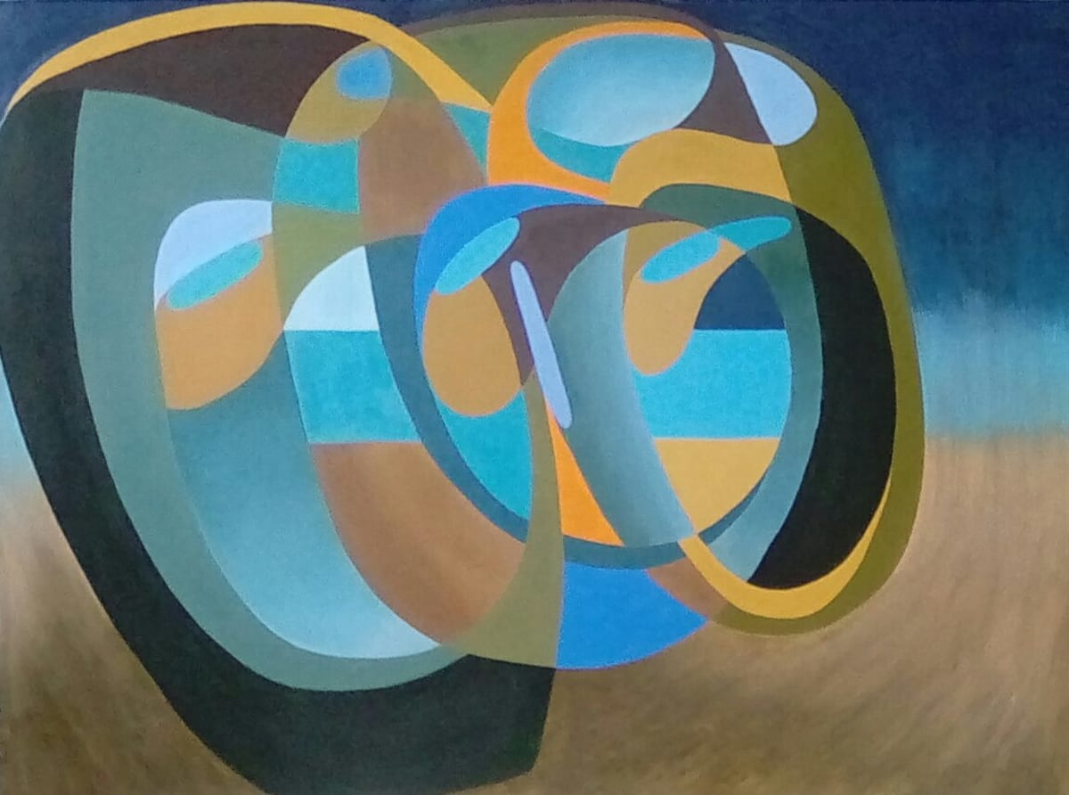 ‘Epidaurus’. Oil and oil pastel. Influenced by Hepworth’s sculpture.