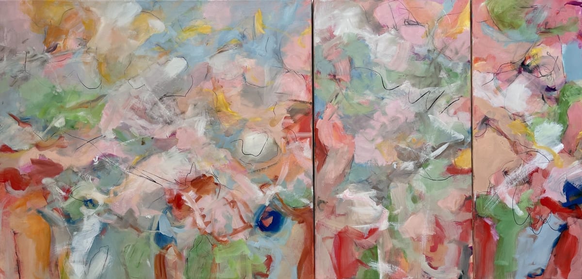 'Long Hot Summer,' oil and graphite on canvas triptych. 185wide x 90 high