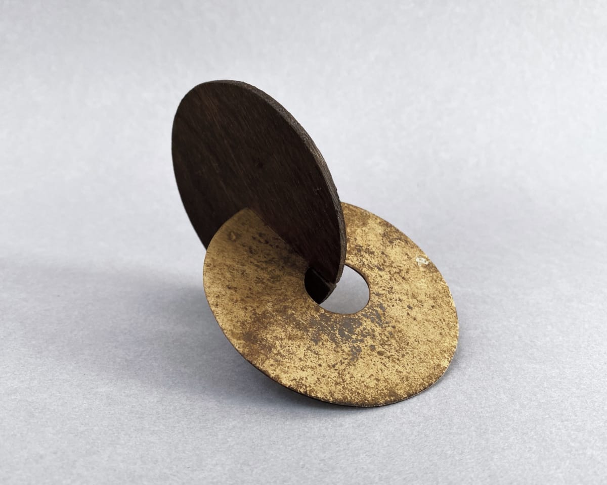 Toy I. Buried brass and Fenland bog oak. 8cm x 12.3cm approx.