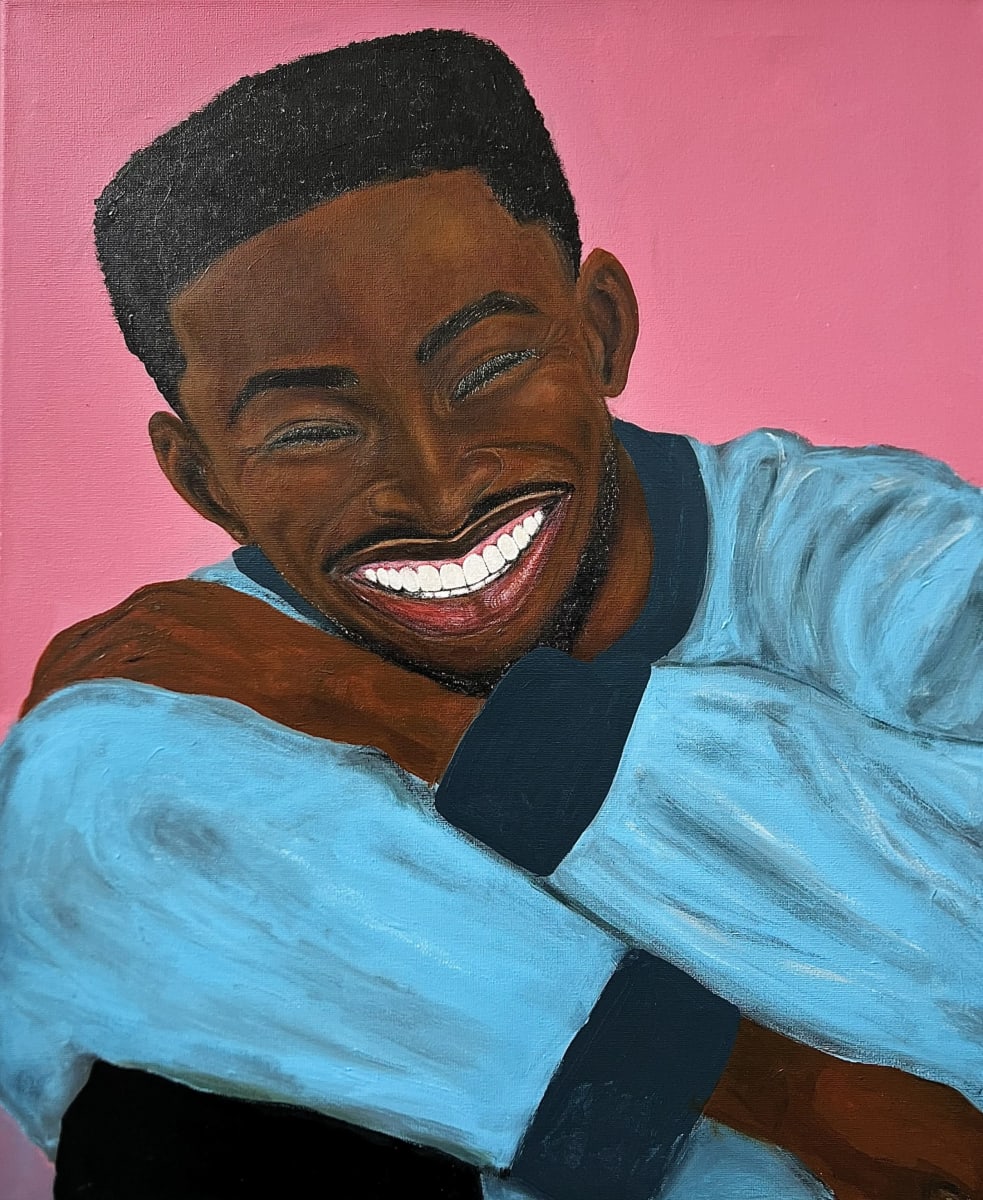 "I am allowed to be happy too you know" 2026, Acrylic on canvas