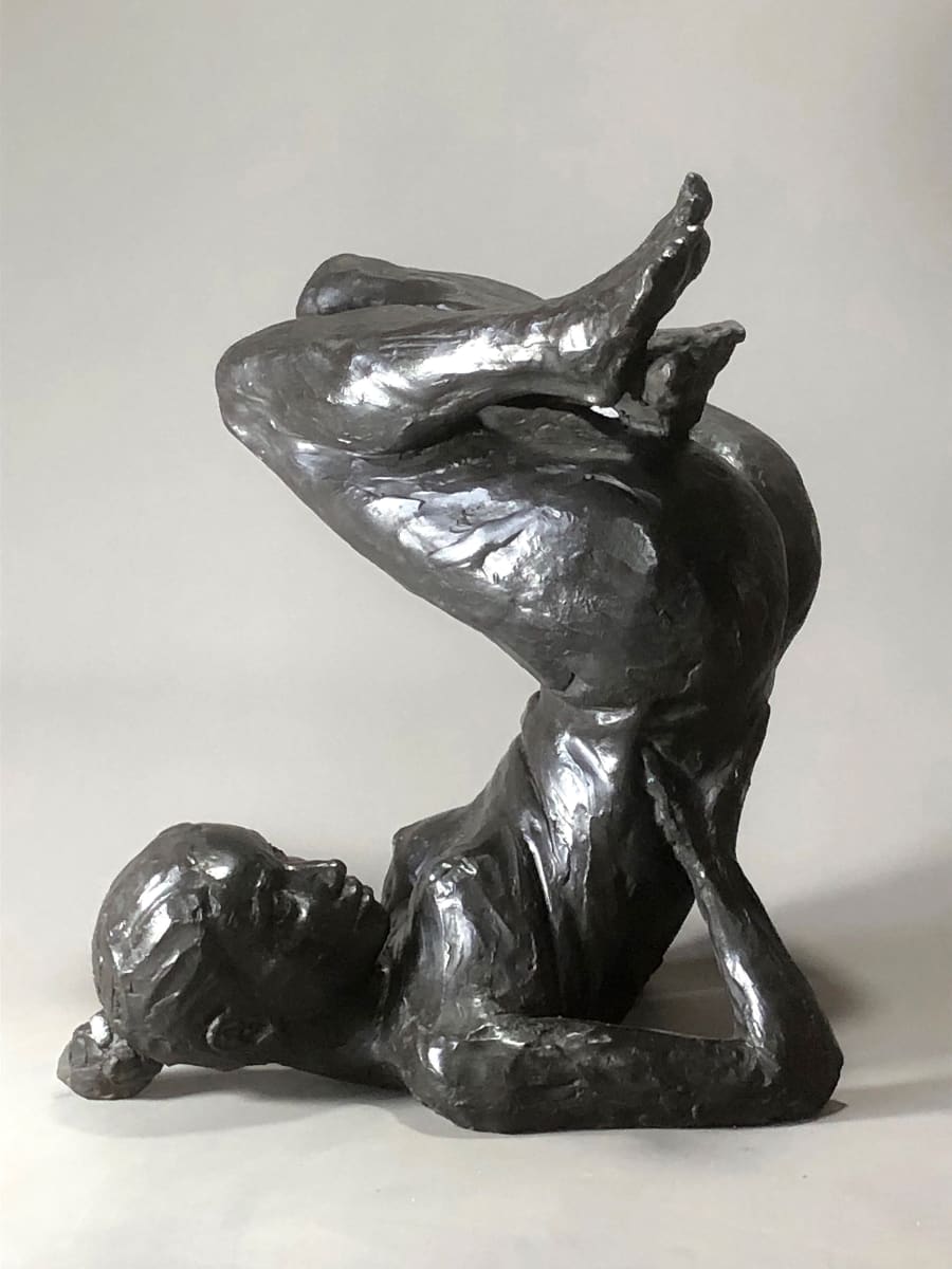 'Yoga Study' 2024. Bronze. Half life size figure study inspired by the architecture of Rodin's 'Je Suis Belle' Edition of 9