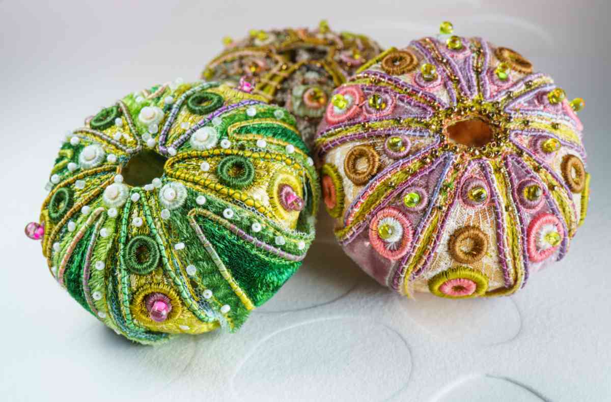 Sea Urchins by Alex Waylett - Mixed media embroidery
