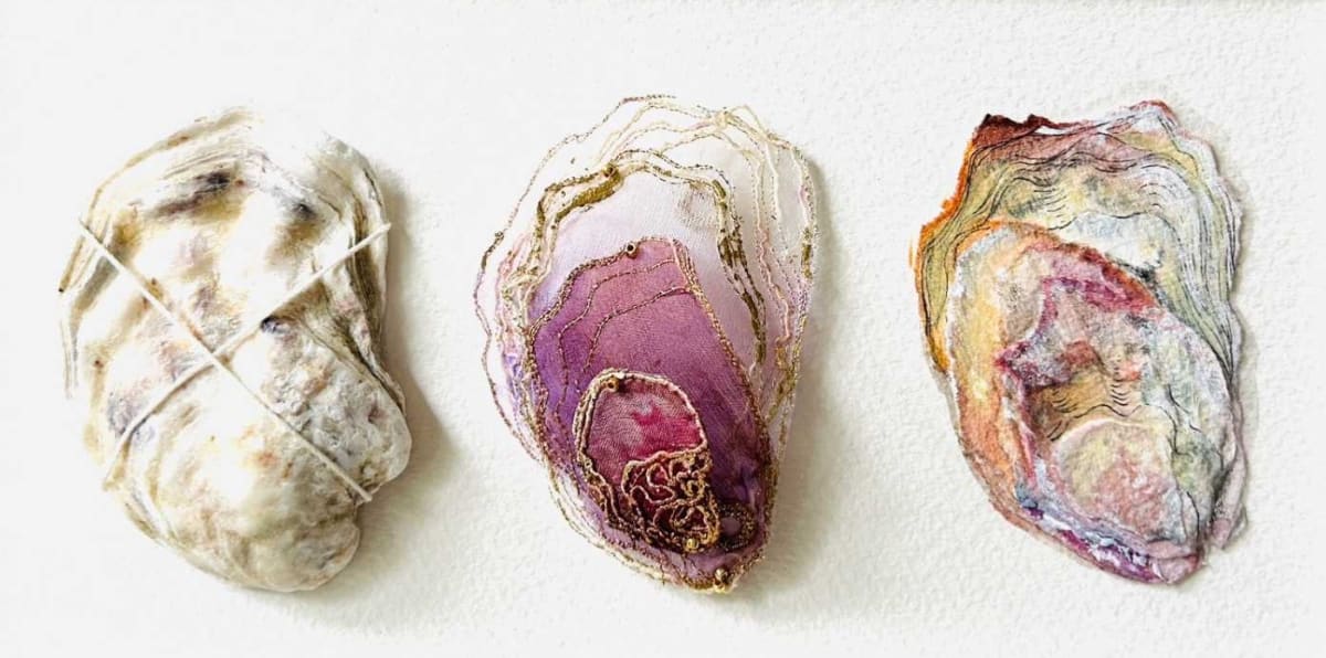 Oyster Studies by Alex Waylett - Mixed media embroidery