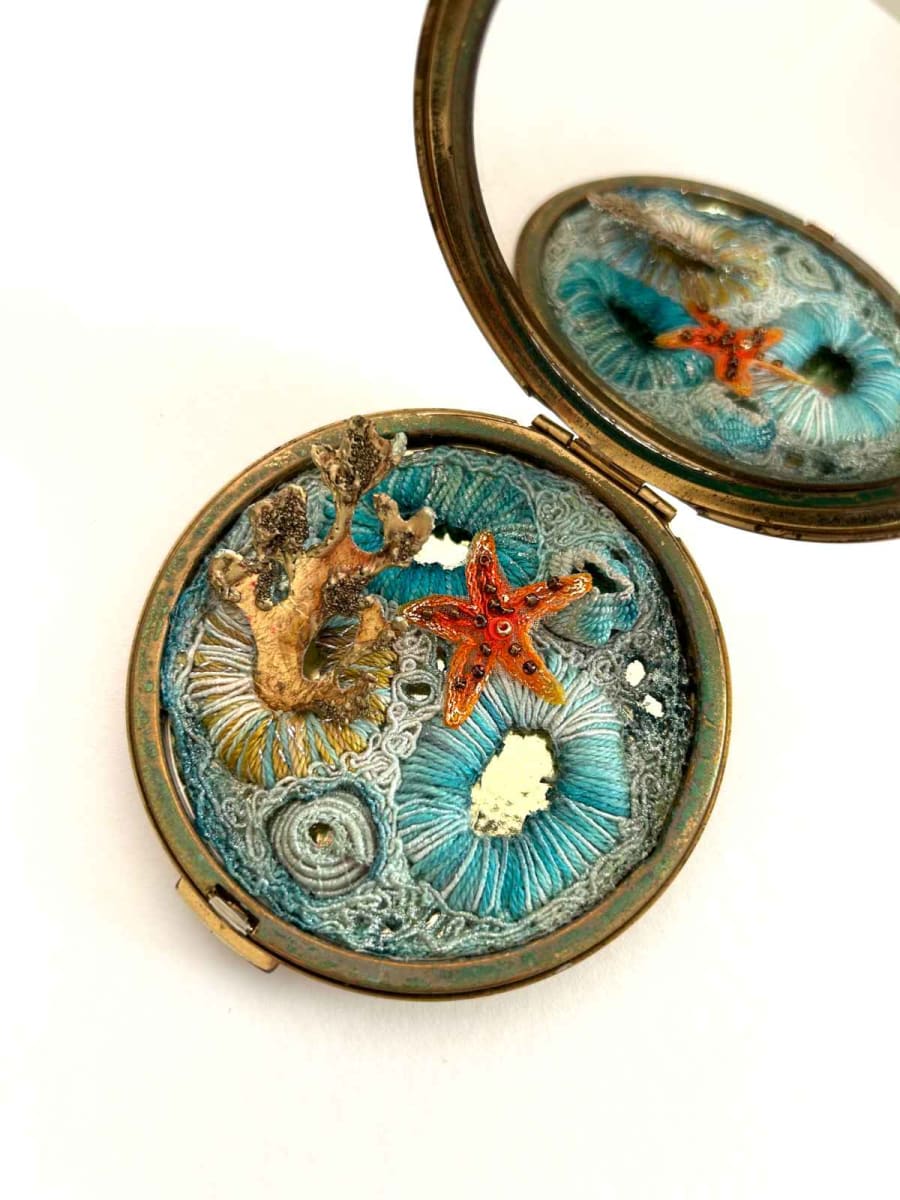 Coastal Compact by Alex Waylett - Mixed media embroidery