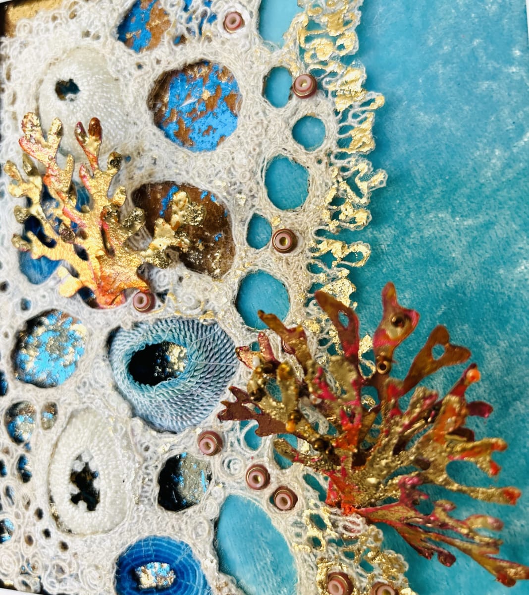 Blue Lagoon by Alex Waylett - Mixed media embroidery