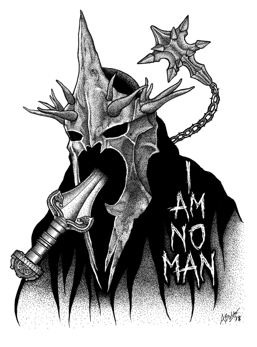 Witch King of Angmar by Alice Baker - Pencil & Ink