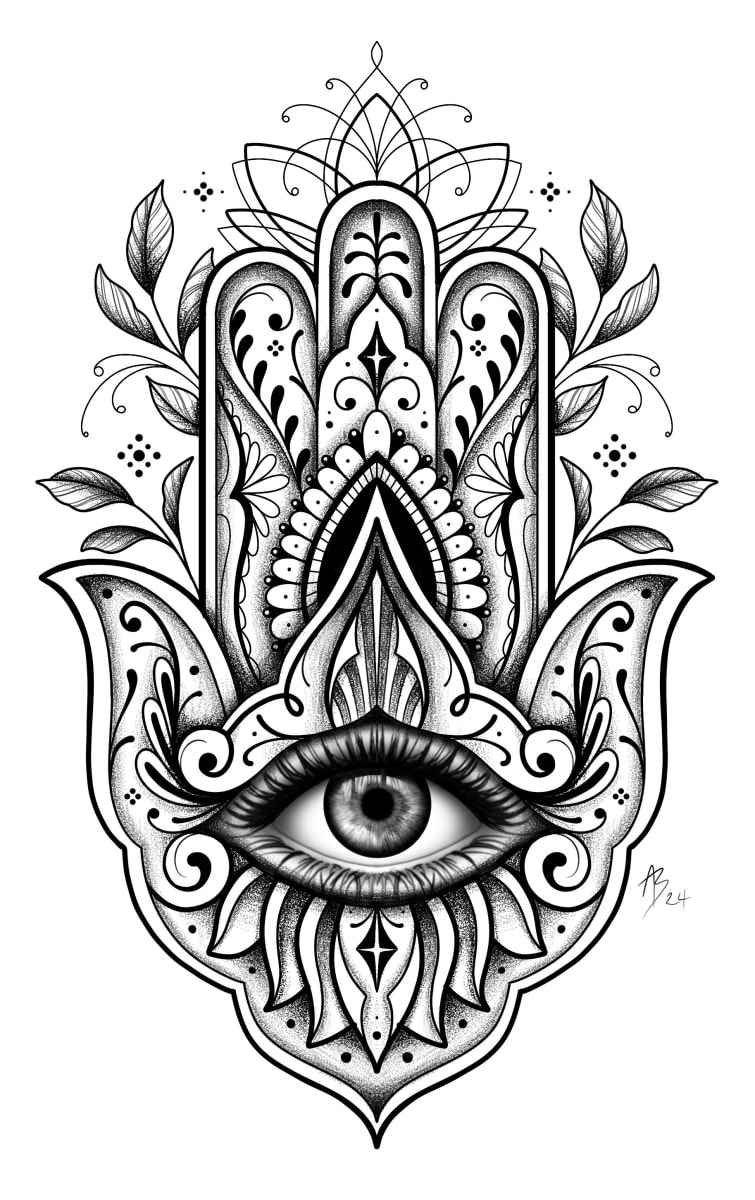 Hamsa 2 by Alice Baker - Digital illustration