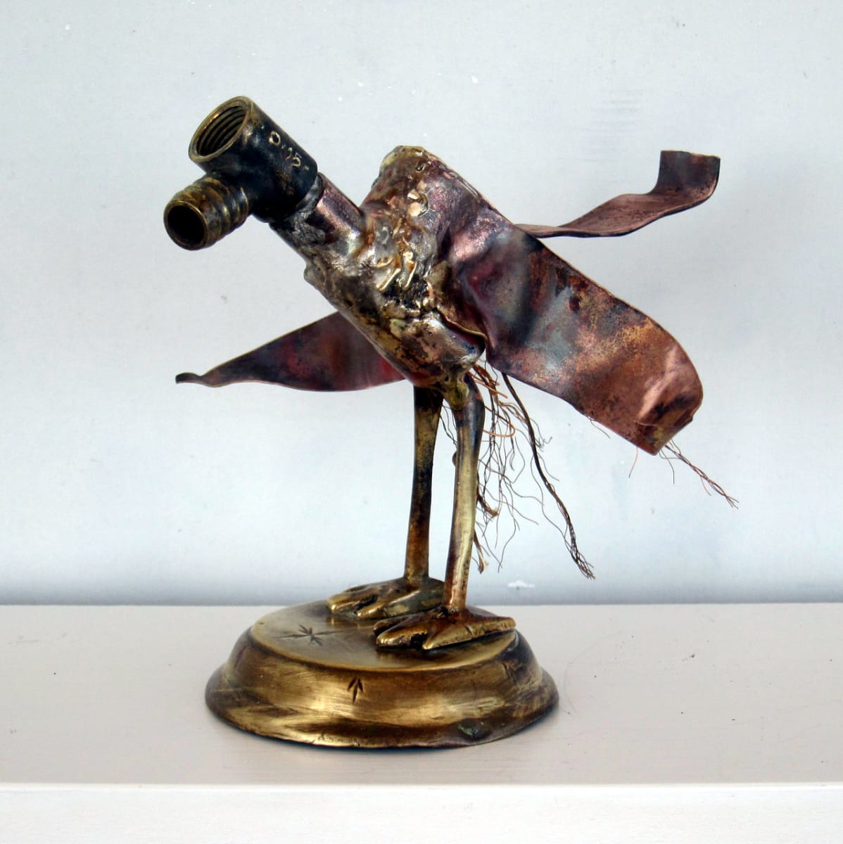 Plumber's Bird by Belinda Opie - Copper and brass