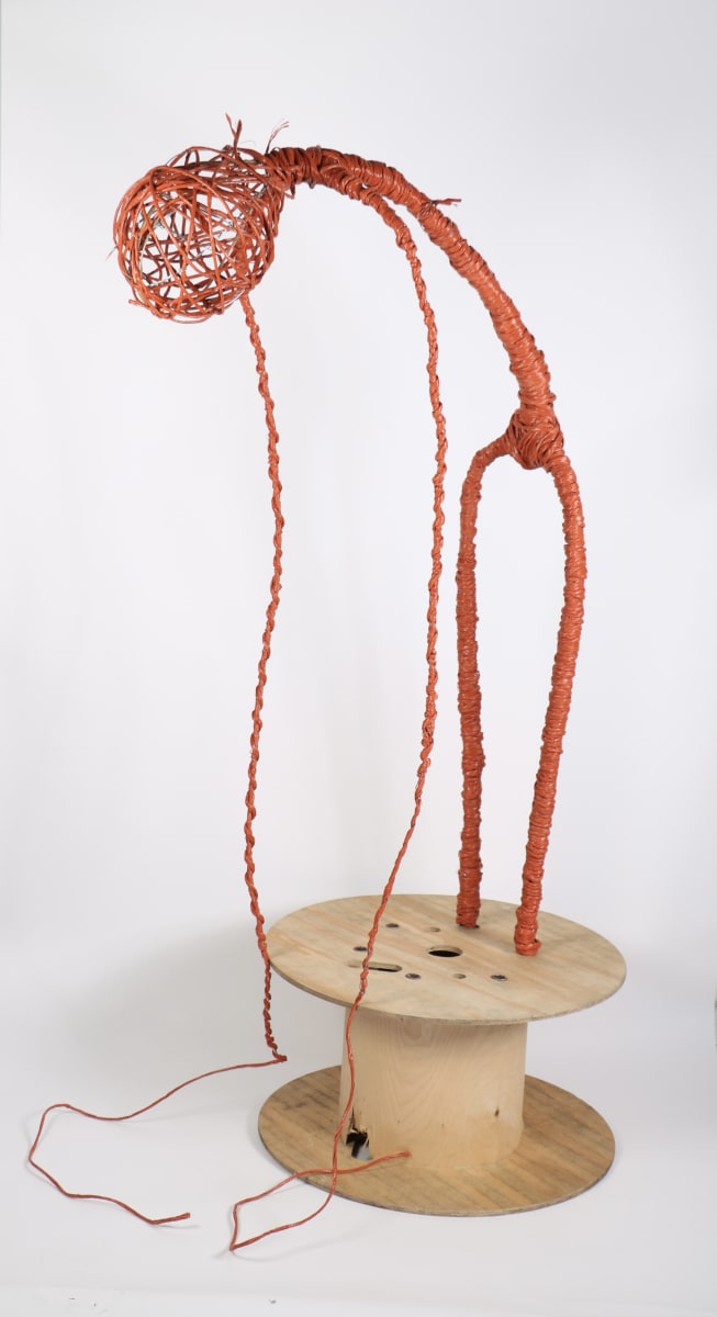 Encumbered by Claire Rhodes - Wood, metal and baling twine