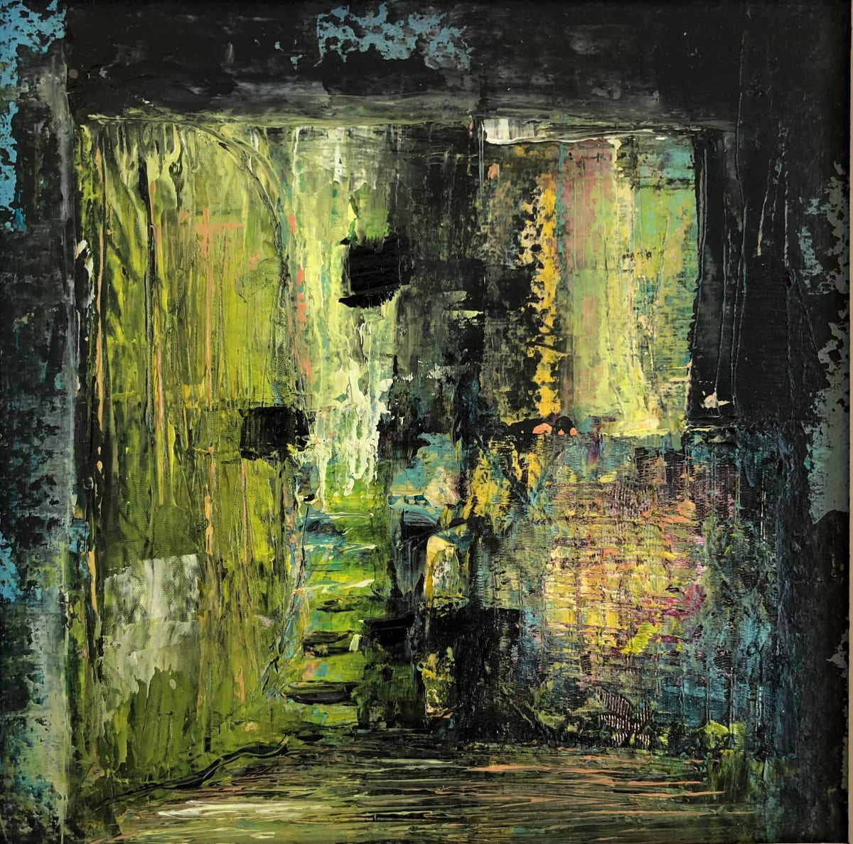 The old doorway 2 by Elizabeth Inger - Oil on khadi paper