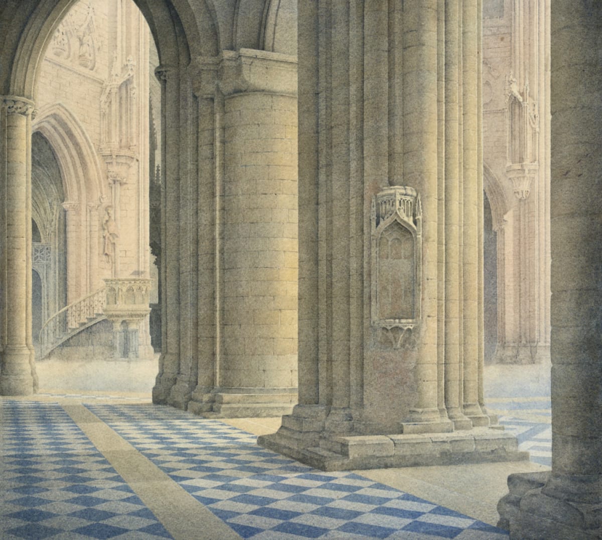 'The Empty Niche' Ely Cathedral (watercolour 2016) 22.5 x 25 ins | 57 x 64 cm