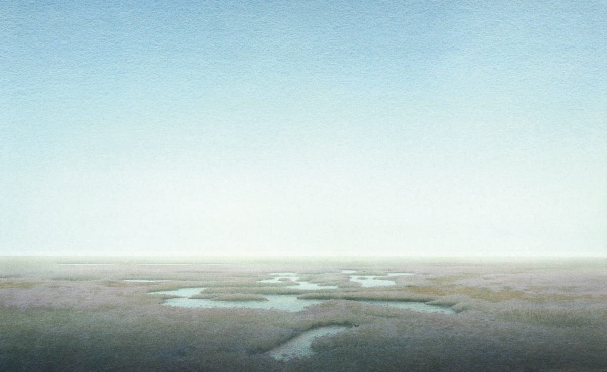Stiffkey Freshes (watercolour 2009) 21 x 37 ins | 53 x 94 cm