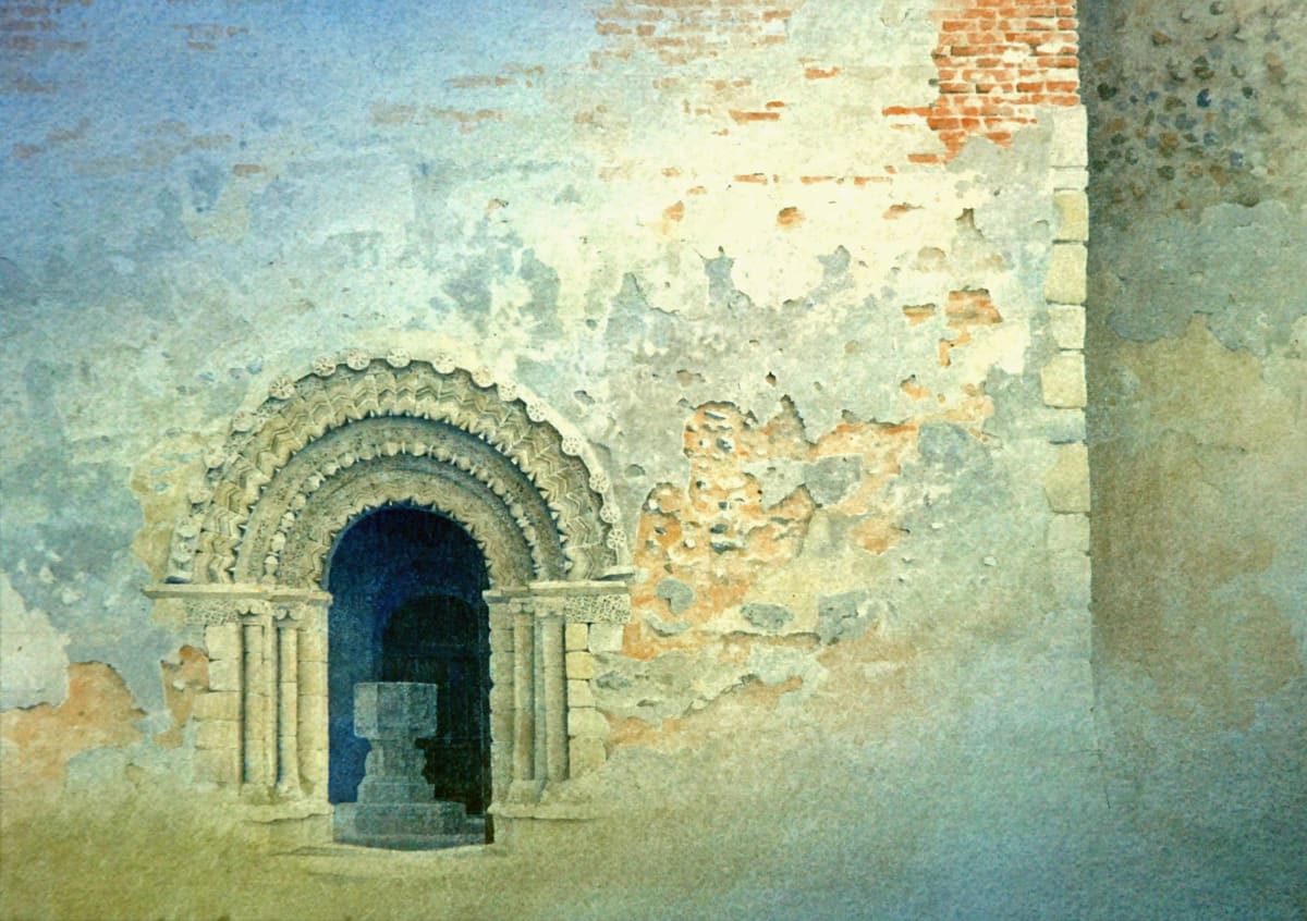 'Hales North Door III' (watercolour 2012) 16.5 x 23 ins | 42 x 58 cm