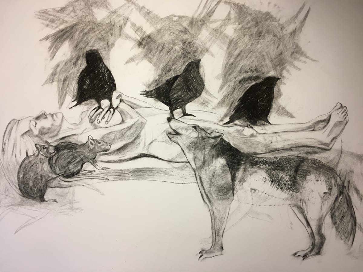 Charcoal drawing by Helen Wells