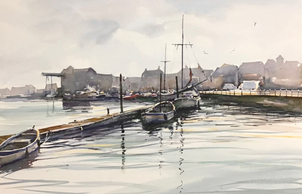 Wells quay by Ken Tidd - Watercolour