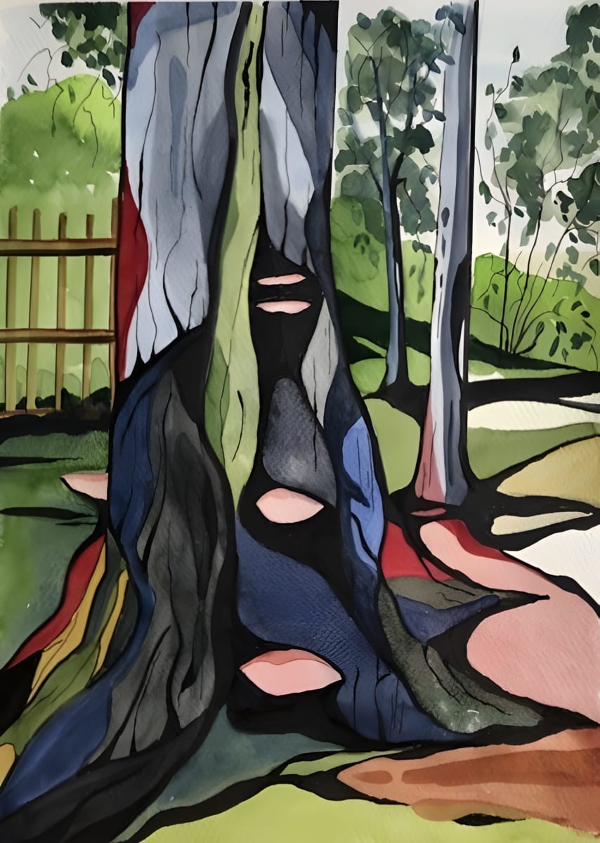Coral Spot Oak by Moira Fraser Steele - Watercolour