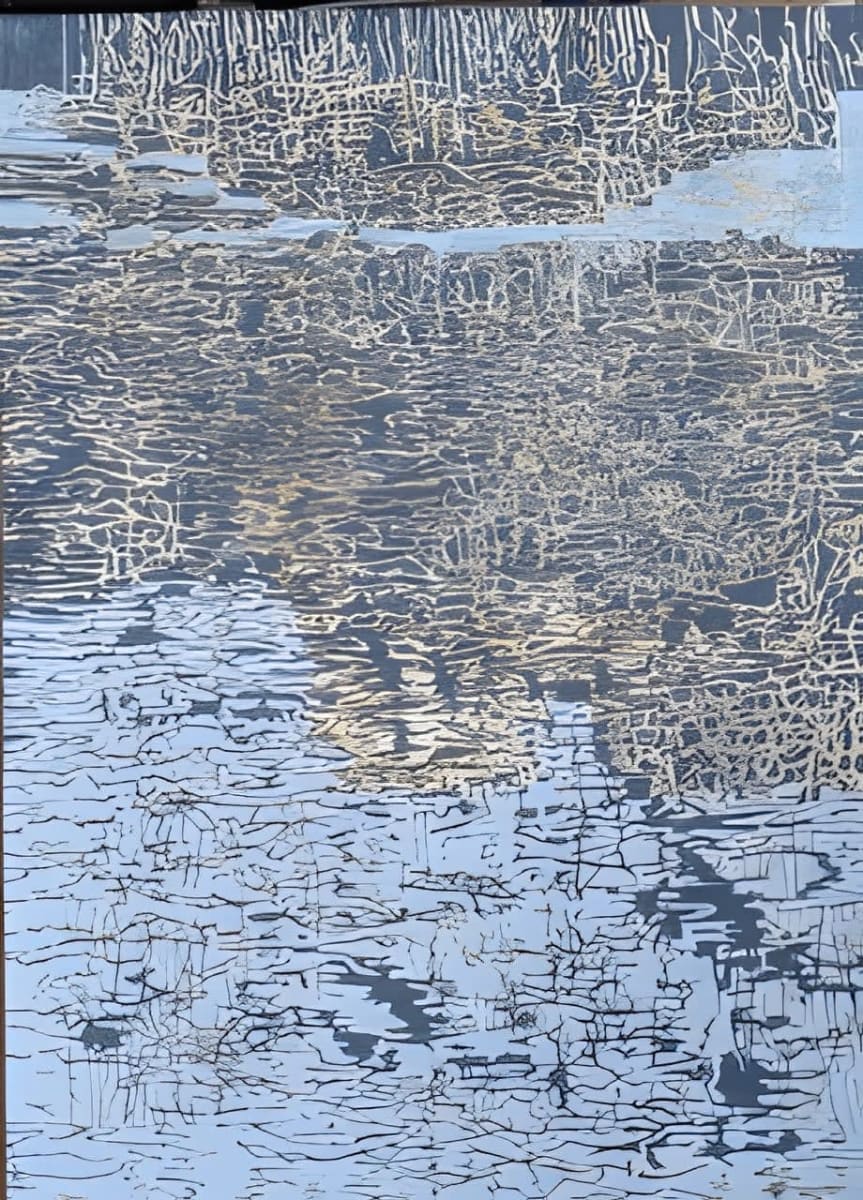 The Shower, River Chelmer by David James Smith, 2025 — Ink and watercolour on paper, 42 × 59 cm.