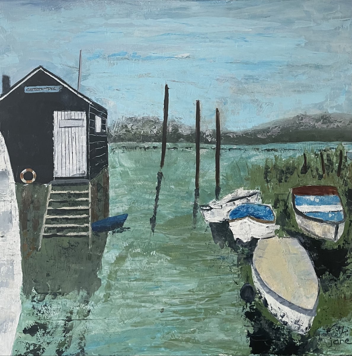 Wivenhoe Old Sailing Club by Jane Watson.