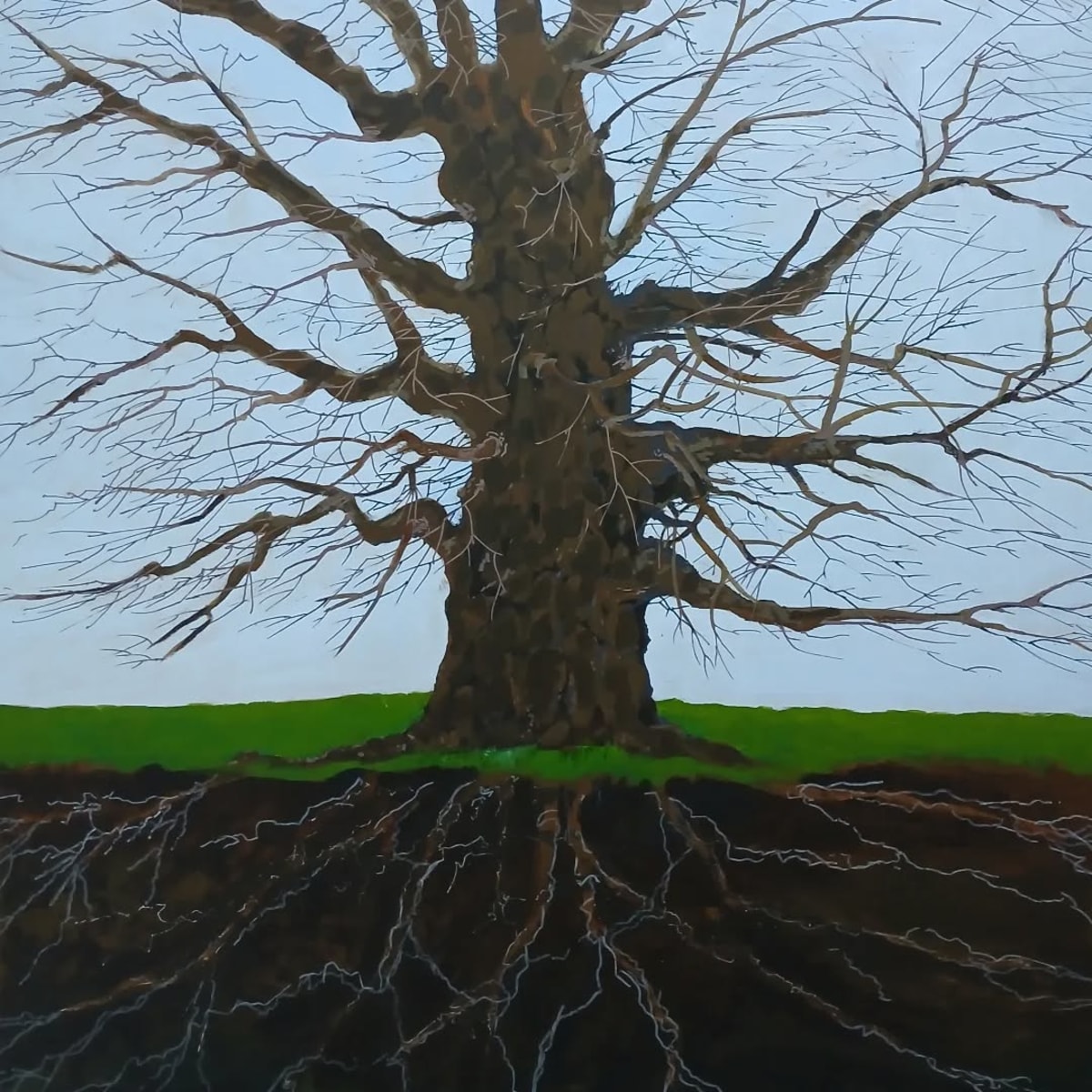 Oak tree by Roger Steele - Acrylic on wood