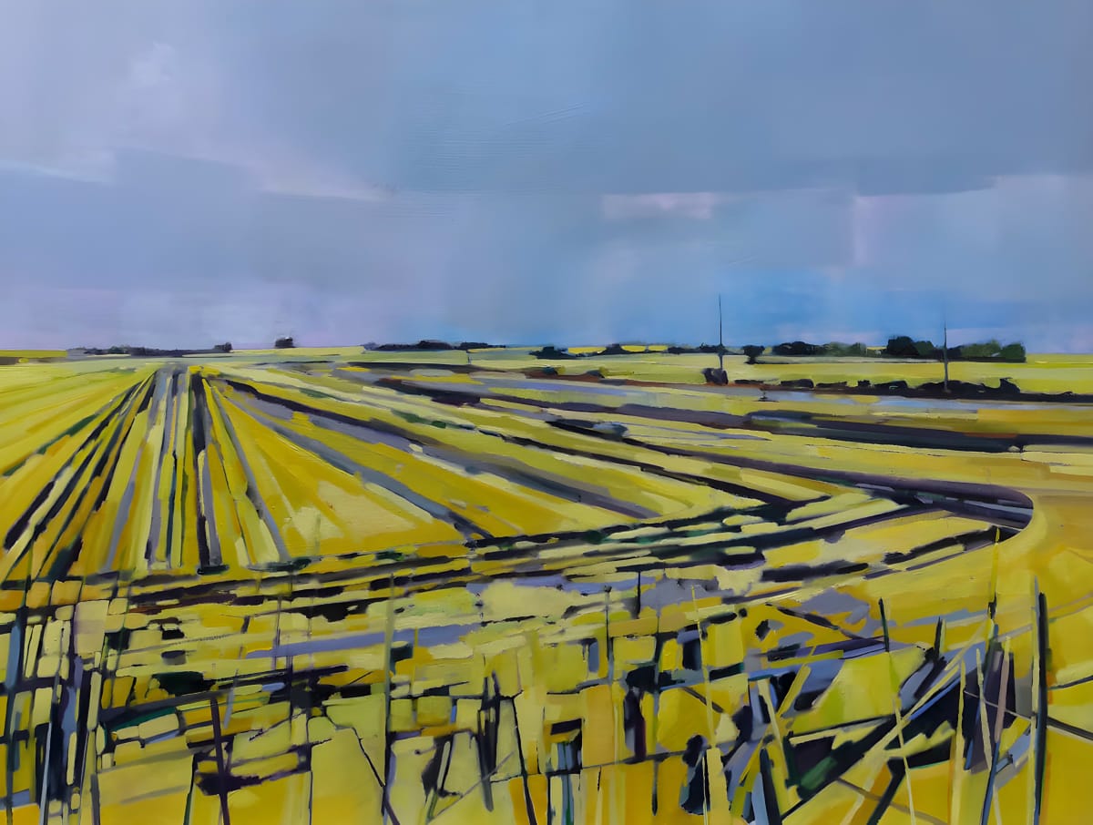 The Meeting of the Fields by Ruth Bunnewell - Oil on paper