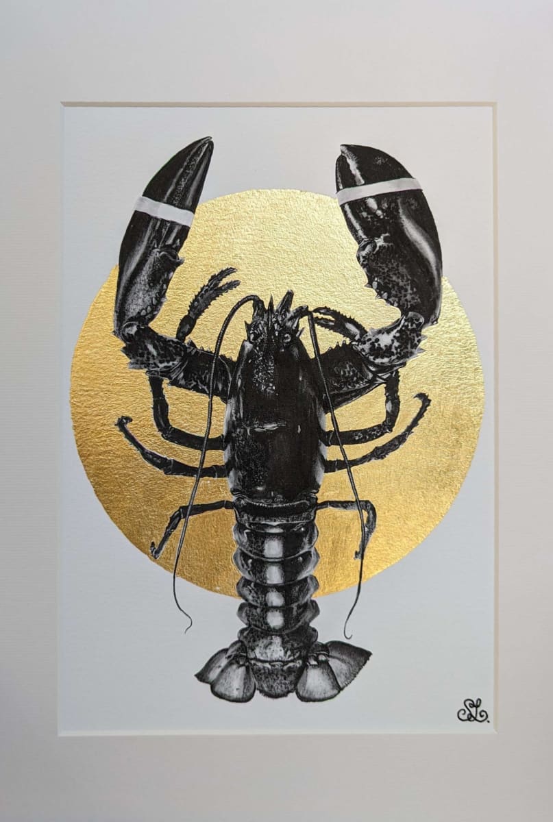 Golden Entrapment by Stephanie Lacey - Pen and ink with pastel and 24 carat gold leaf