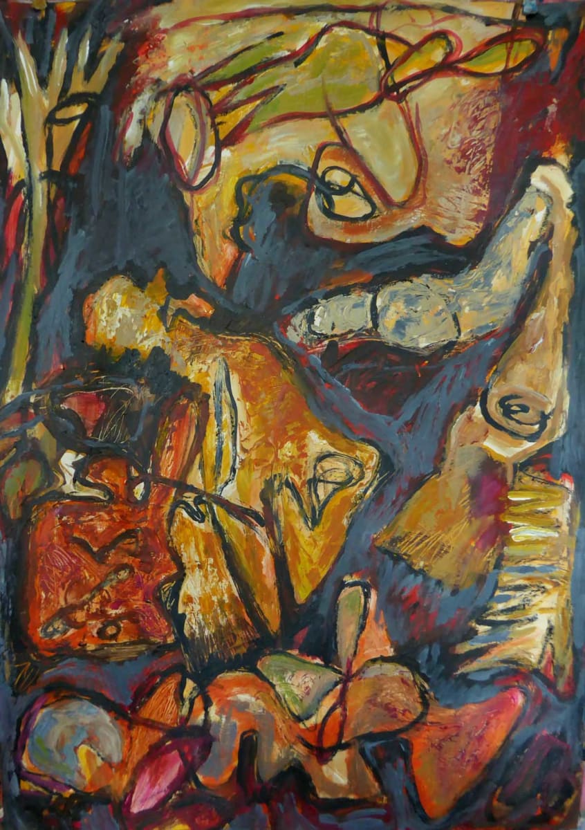 Detritus 1 by Tina Hagley - Acrylic on paper