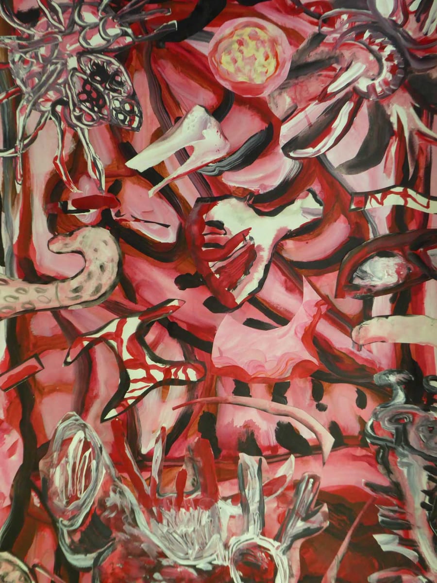Red Garden by Tina Hagley - Acrylic on paper collage