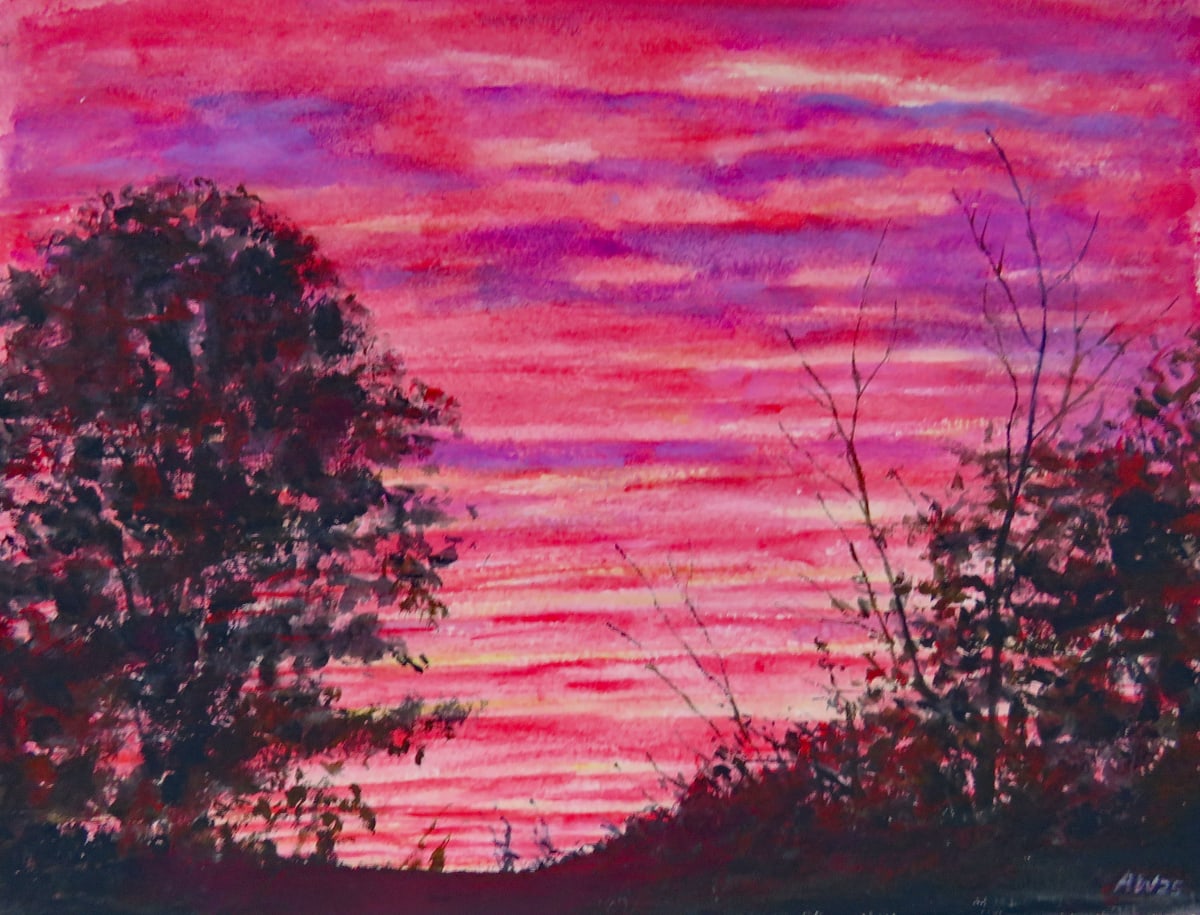 Suffolk Sunset by Allan Williams - Watercolour