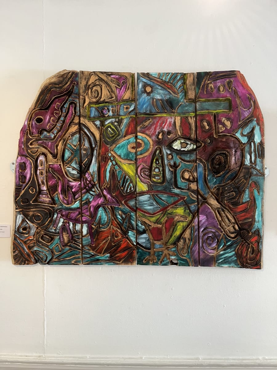 Painted wood panel by Archie Browning