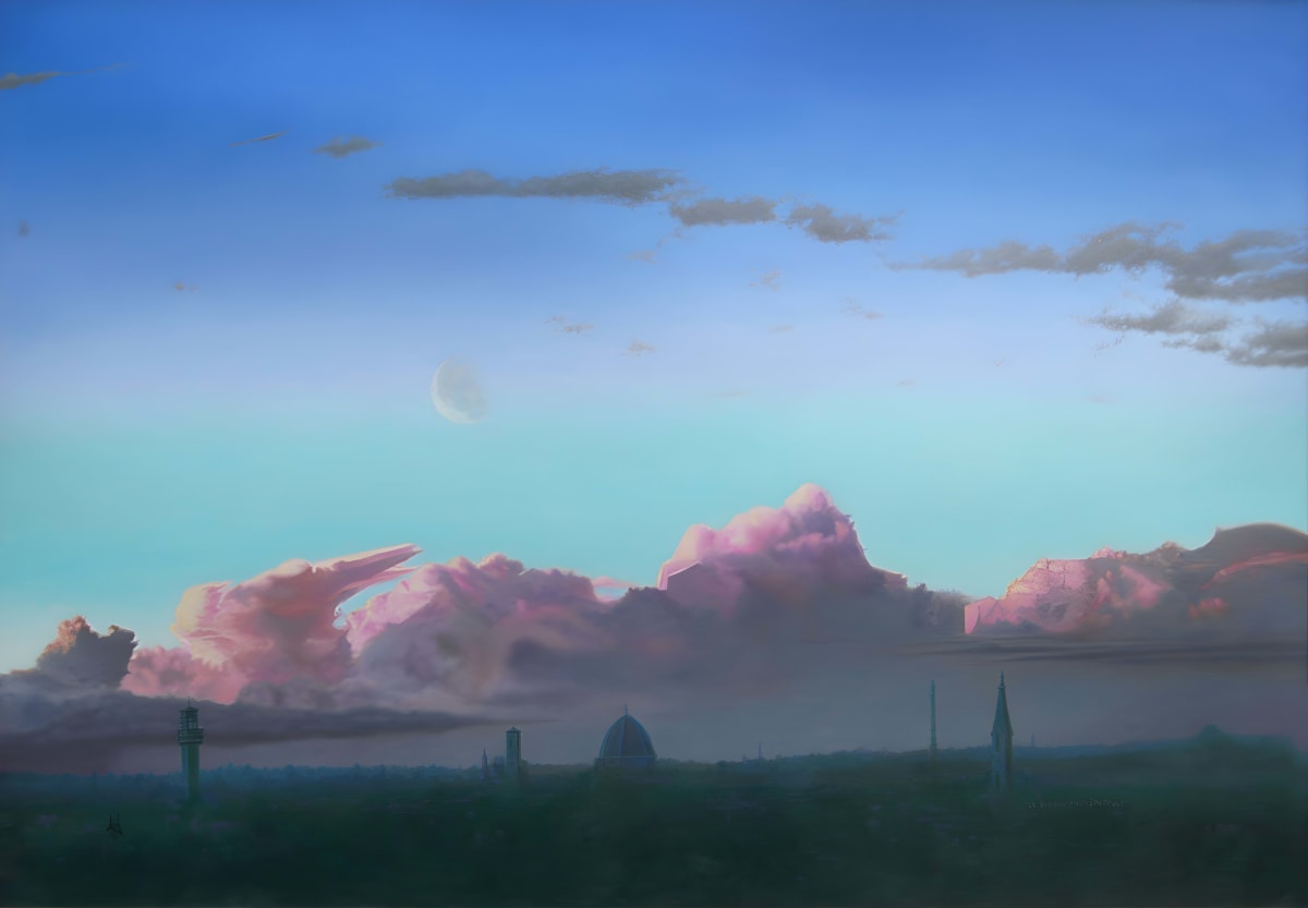 Disque du crepuscule by Borin Van Loon, oil on board.