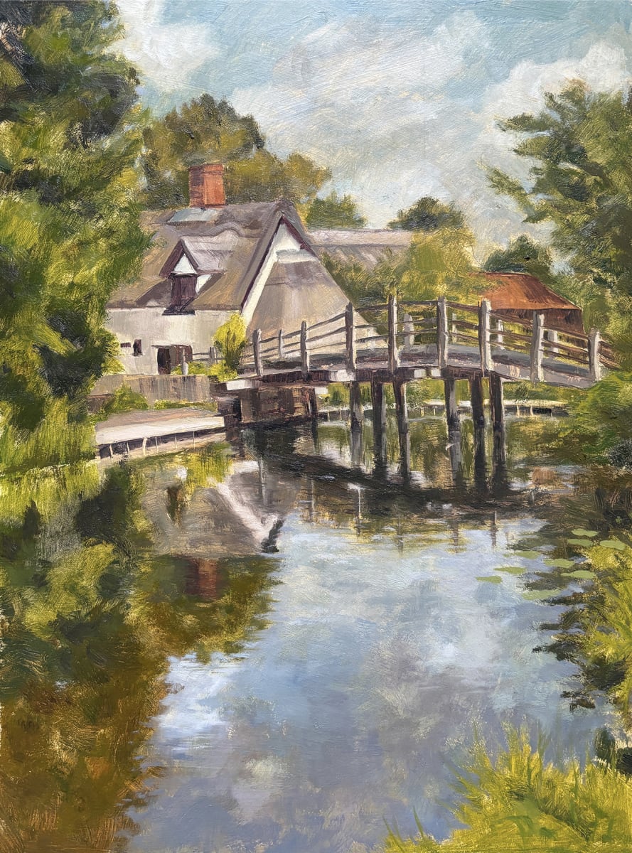 Flatford Bridge Cottage by Claire Deciacco — Oil on board