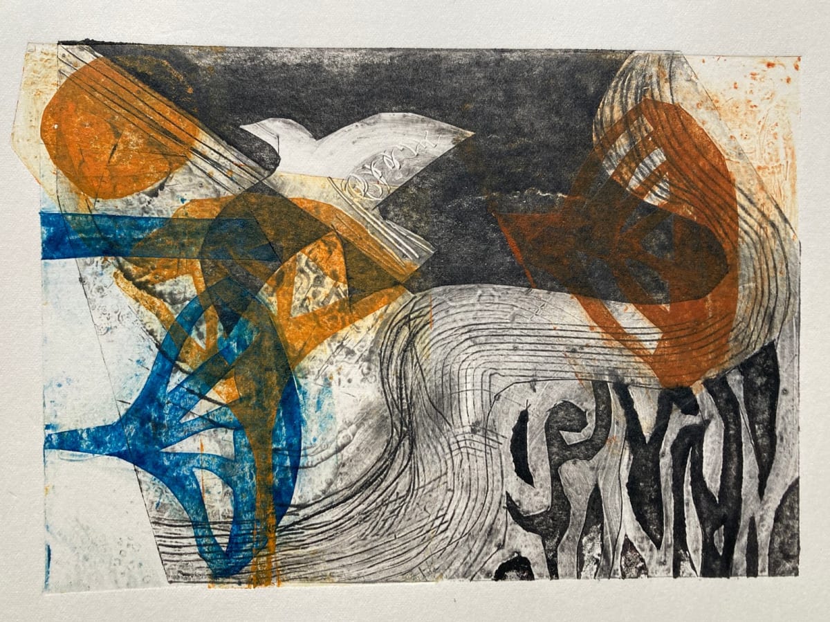 Stormy Day by Claire Fenwick - Drypoint collagraph print