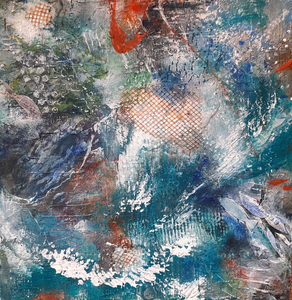 Into the Depths, Anchoring by Daphne McCartney-Williams - Mixed media on wood panel