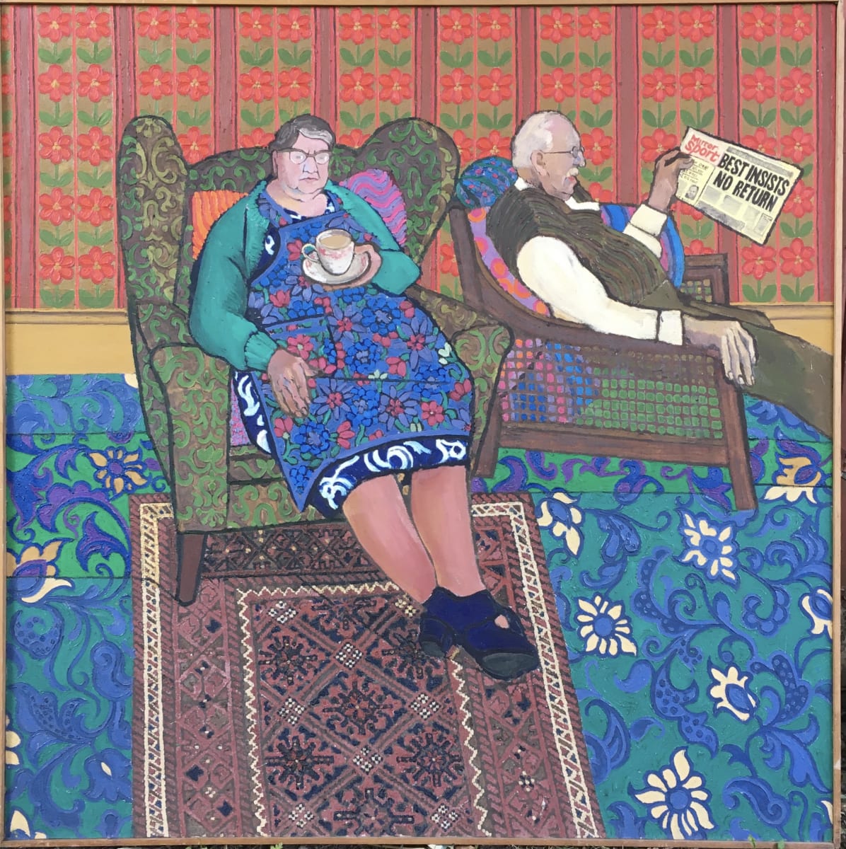 Gran and Granma by Daphne Sandham — Oil on canvas