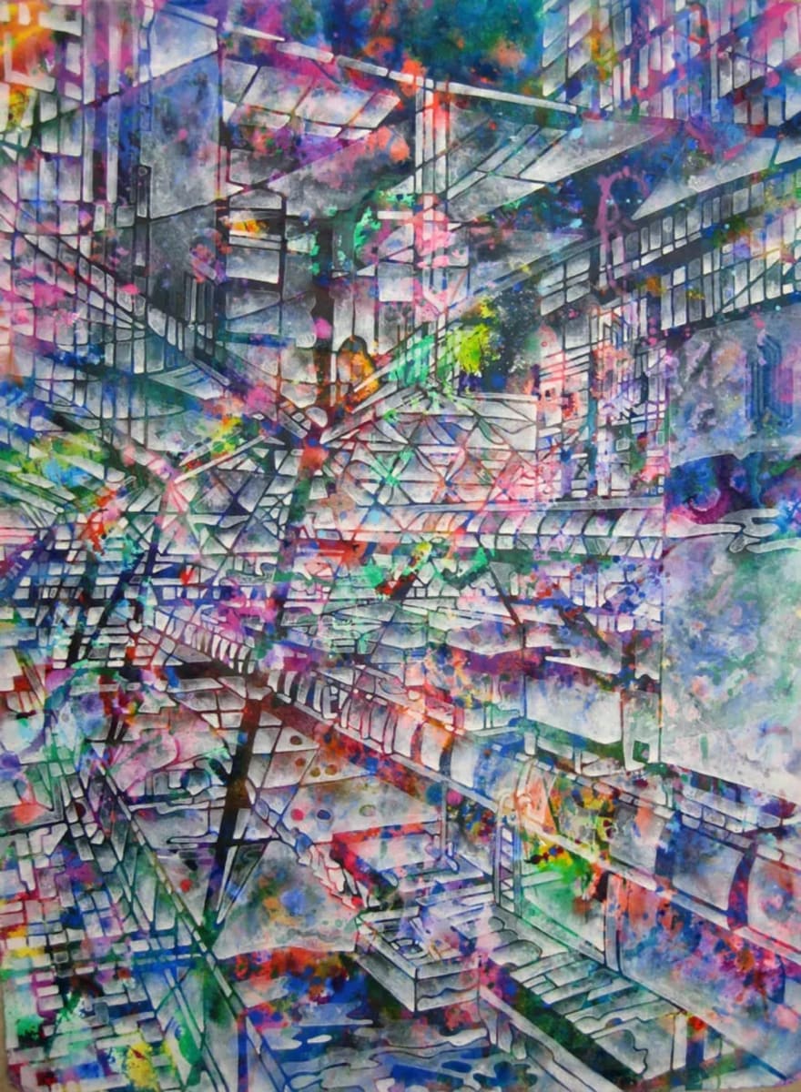 Crossrail and Canopy by Debbie Ayles — Acrylic and watercolour