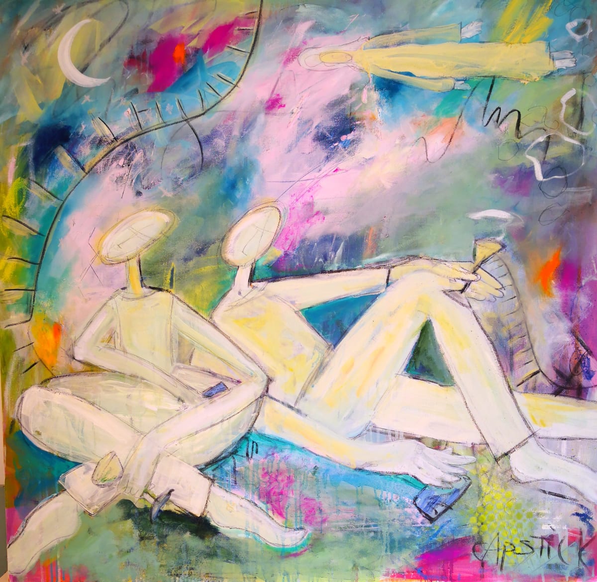 Conspiracy Picnic by Diana Capstick - Painting