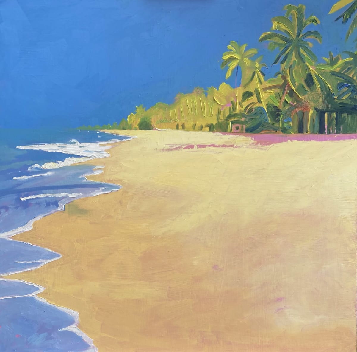 Early morning, Wadduwa, Sri Lanka by Elizabeth De Alwis - Oil on board
