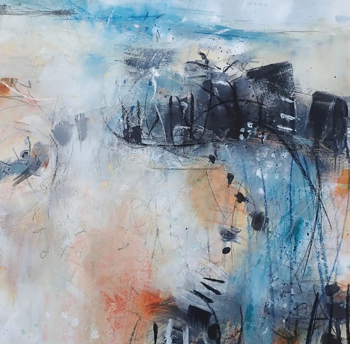 Sand between the toes I by Frances Campbell - Acrylic and mixed media