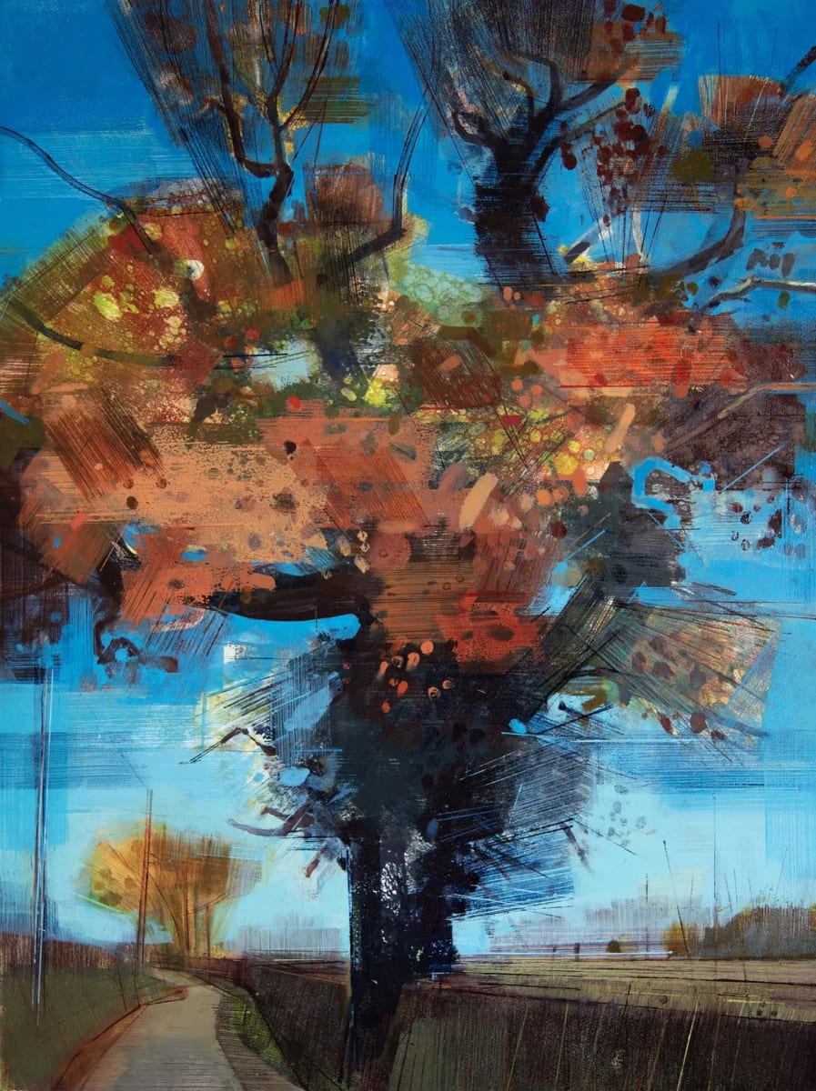 Autumn Sentinel VI by Jane Human — Lithographic ink on paper